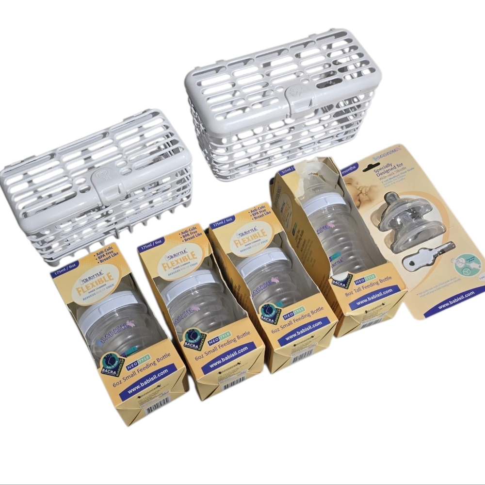 White and Silver Dishwasher Basket Set